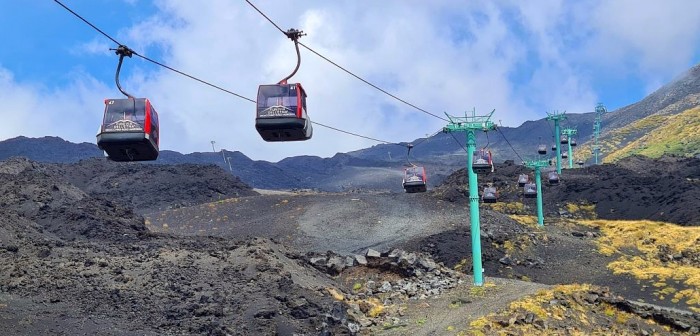 Photo: Etna en téléphérique